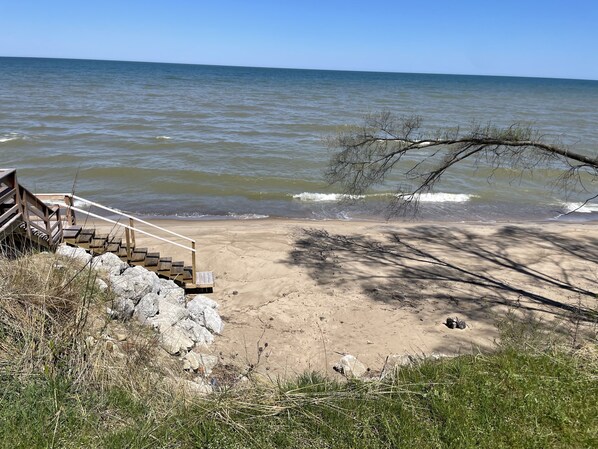 On the beach, beach towels - Waterfront home with amazing views! (Michiana)