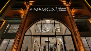 The entrance of the ANEMON hotel with a grand archway and illuminated signage. - Anemon Mardin Otel (Kiziltepe)