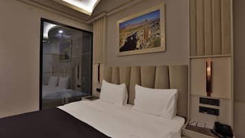 2 chambres, literie de qualité supérieure, minibar, bureau
