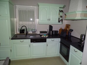Fridge, microwave, stovetop, dishwasher
