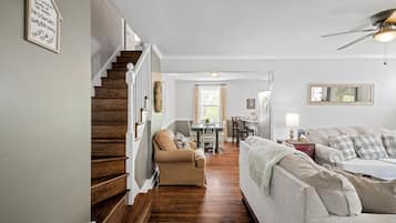 Smart TV, DVD player, ping pong, books