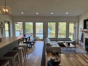 Living area - Mid-Century Modern Lake House (La Grange)