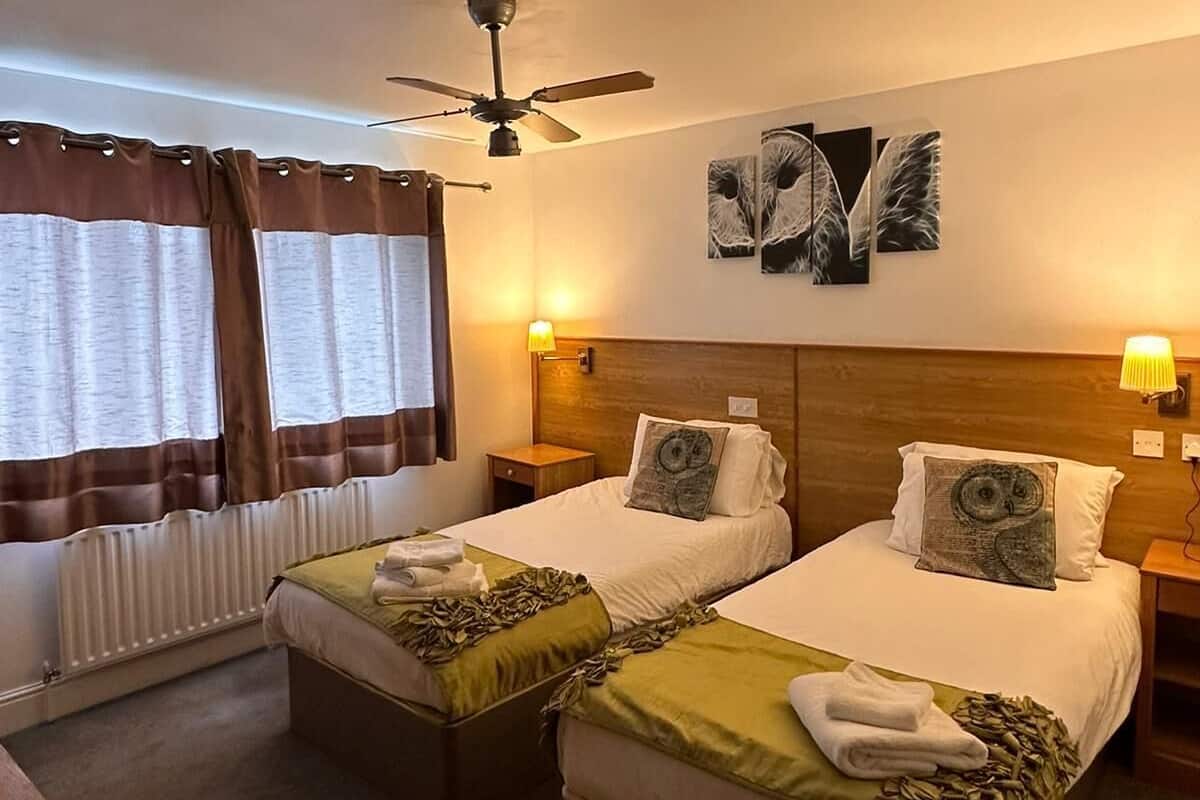 Habitación estándar con 2 camas individuales, varias camas | Ropa de cama de alta calidad, muebles diferentes y escritorio