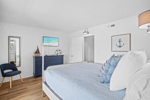 2 bedrooms, desk, iron/ironing board, travel crib