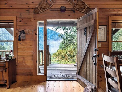 Whispering Falls Cabin - hot tub, views, 15 acres, minutes from Main St.