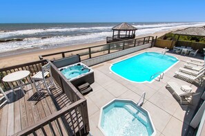 A heated pool - OCEANFRONT, 10 BRs, ELEV, Pool, Rec Rm, Theater Rm, Ocean Views, WL845, MacDaddy (Corolla)