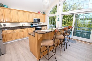 Fridge, microwave, oven, stovetop - Soundfront, ELEV, Private Pool, Pool Table, Water Views, VOH1, Soundly Sea-Cluded (Corolla)