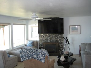 Smart TV, chimenea, videojuegos y reproductor de DVD