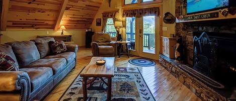 Télévision, cheminée