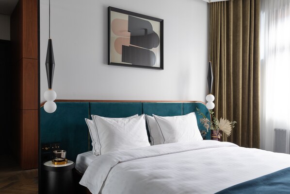 Kahden hengen superior-huone | Egyptinpuuvillaiset lakanat, ylelliset vuodevaatteet, minibaari