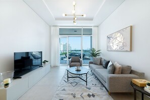 Departamento Deluxe, 1 habitación, para no fumadores | Área de sala de estar