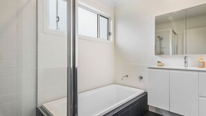Bathtub, hair dryer