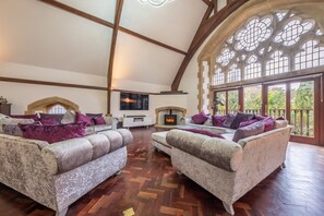TV, fireplace - The Chapel, North Elmham, Norfolk (North Elmham)