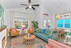 Smart TV, fireplace, video games, table tennis