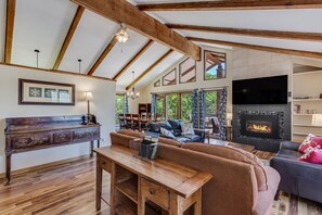 Smart TV, chimenea, videojuegos y libros