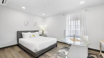 Standard Studio | Premium bedding, down duvets, memory-foam beds, laptop workspace