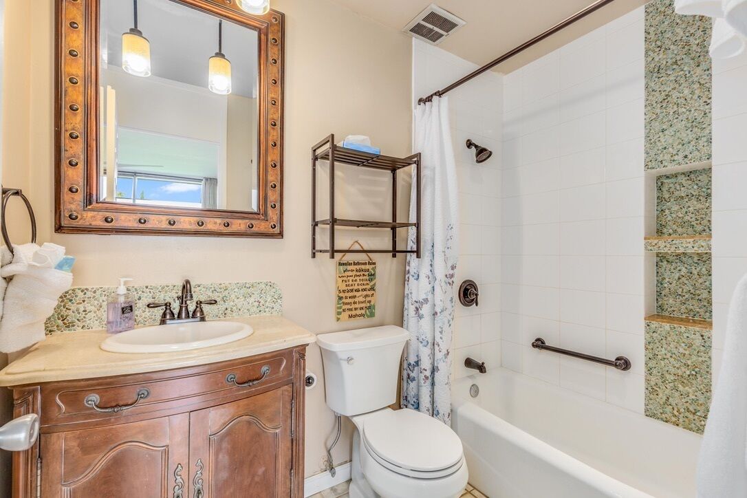 Bathtub, hair dryer, towels, toilet paper