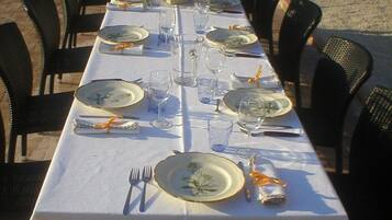 Outdoor banquet area