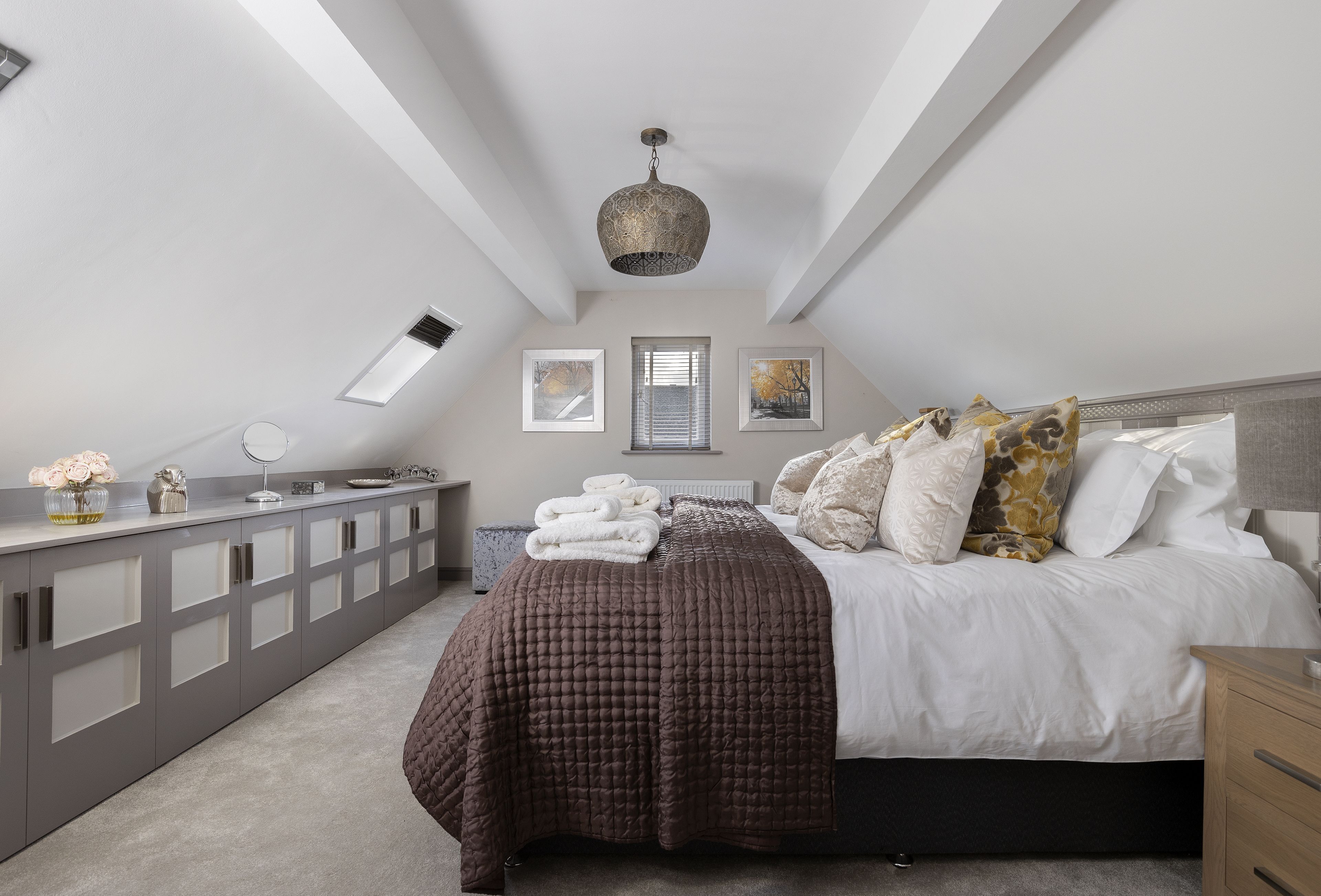 First floor: Bedroom three with super-king size zip and link bed, which can be converted to twin single beds upon request