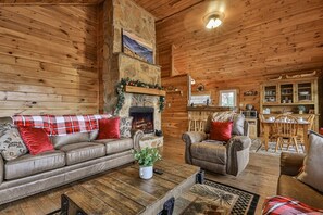 Smart TV, fireplace, foosball, table tennis