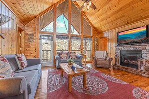 Smart TV, fireplace, video games