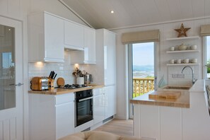 Fridge, microwave, dishwasher, high chair - Clover Lodge -  a lodge that sleeps 6 guests  in 3 bedrooms (Gatehouse Of Fleet)
