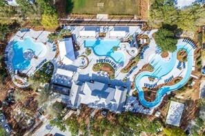 Indoor pool, a heated pool - Stunning Carriage House in Watercolor | 4 Pass Golf Cart | 2 Bicycles Included! (Santa Rosa Beach)