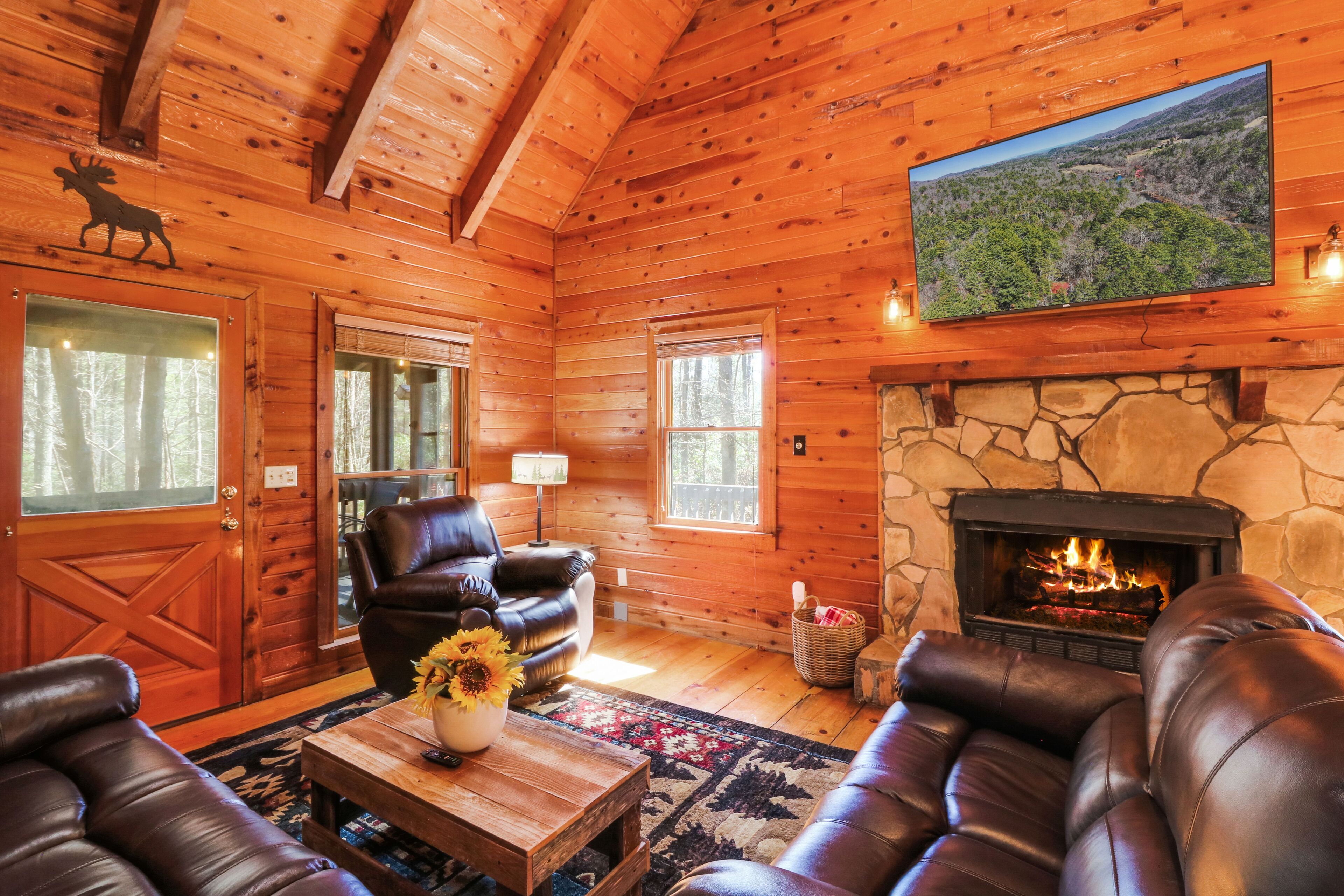 Smart TV, fireplace, video games, books