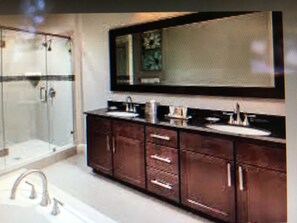 Shower, jetted tub