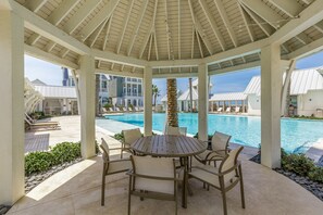 A heated pool - Luxurious New Condo | Steps to Beach, Pool & On-Site Dining (Port Aransas)