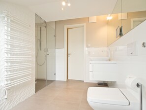 Dusche, Haartrockner, Handtücher