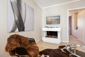 TV, fireplace - Quartier Frohsinn, App. 05a (Heringsdorf)