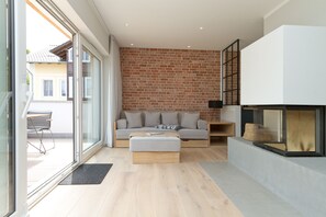 TV, fireplace - Quartier Ahlbeck, App. 05 Penthouse (Heringsdorf)