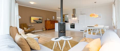 Télévision, cheminée