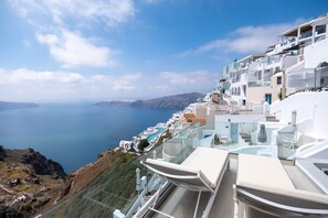 Deluxe Double Room, 1 Double Bed, Sea View | Terrace/patio - Anemos Cave Suites (Santorini)