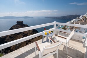 Junior Double Room, 1 Double Bed, Sea View | Terrace/patio - Anemos Cave Suites (Santorini)