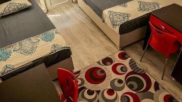Individually decorated, desk, soundproofing, iron/ironing board