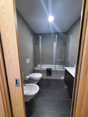 Combined shower/bathtub, bidet