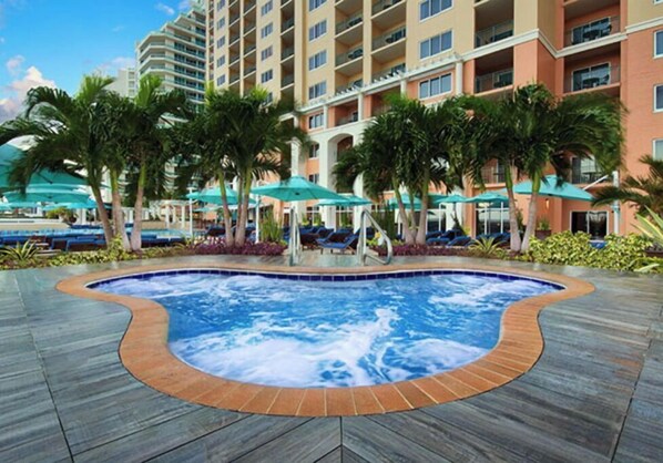 Outdoor pool, a heated pool