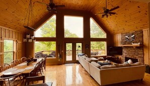 TV, fireplace, DVD player, table football - Captain's Cove+ Nolin Lake + Mammoth Cave + Arcade + Hot Tub, Expansive Lakefront Home on Nolin Lake... (Cub Run)