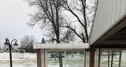 Lovely riverfront destination featuring open concept loft style. Water view.