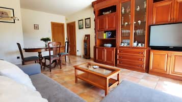 Smart TV, DVD player, books, stereo