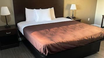Desk, free WiFi, bed sheets