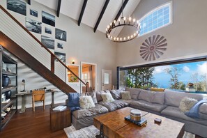 Smart TV, fireplace, video games, DVD player