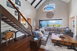 Smart TV, fireplace, video games, DVD player