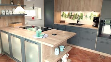 Geladeira, fogão, cooktop, lava-louças