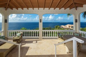 Property grounds - Sea Palms 3 bed 3 1/2 bath. Private pool. 5 min. to Cruz Bay. Sunset views!!! (Cruz Bay)