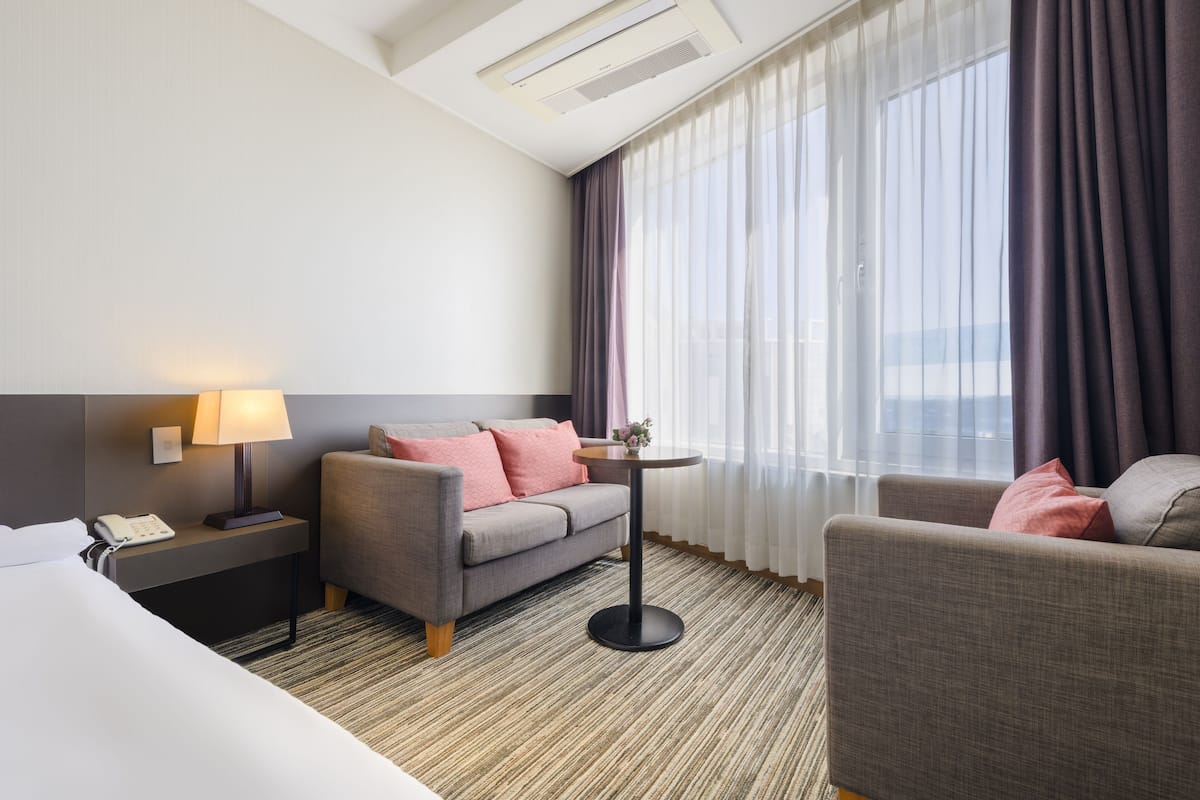 Doppia Premier, 1 camera da letto, non fumatori, vista città | Biancheria da letto ipoallergenica, copriletto in piuma