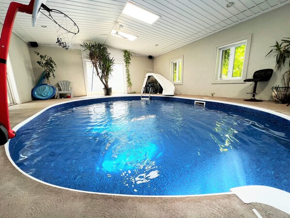 Indoor pool, a heated pool