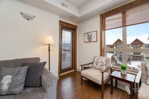 TV connectée, cheminée, livres